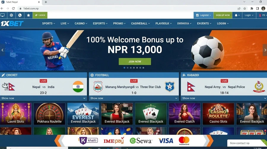 1xBet Nepal platform overview